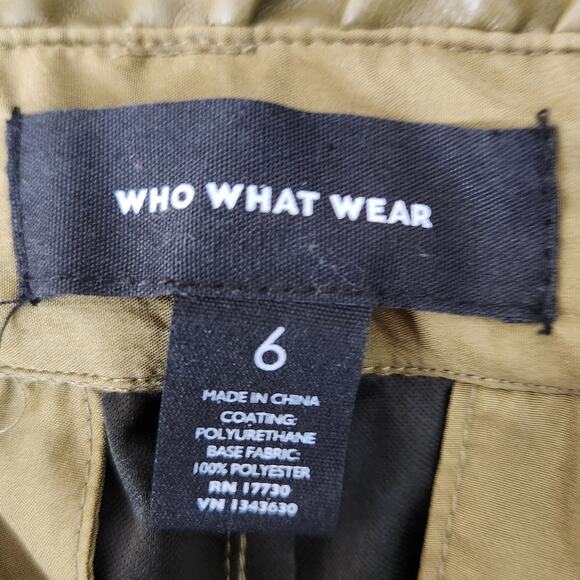 SALE Who What Where Women's Ankle Length Paper Bag Trousers Faux Leather Size 6 - Picture 5 of 8